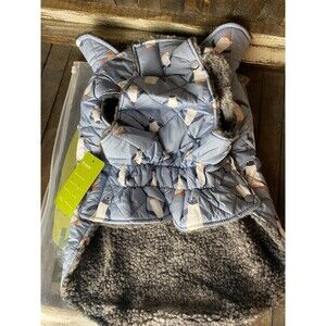 Fitwarm Reversible Penguin/Fur Sz L Dog Coat Waterproof Thermal Pet Puffer Vest